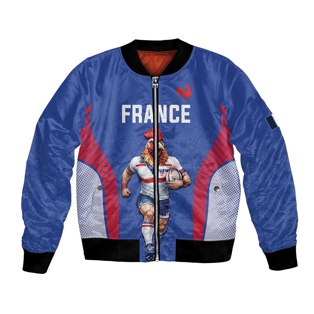 Custom Rugby France Bomber Jacket XV de France Gallic Rooster Mascot