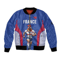 Custom Rugby France Bomber Jacket XV de France Gallic Rooster Mascot