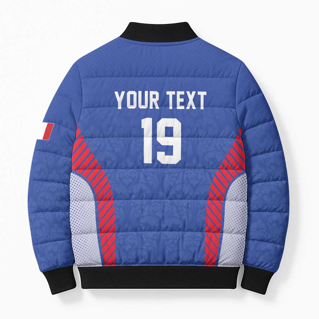Custom Rugby France Bomber Puffer Jacket XV de France Gallic Rooster Mascot
