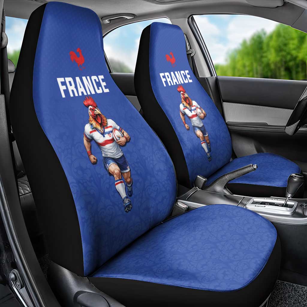 Rugby France Car Seat Cover XV de France Gallic Rooster Mascot