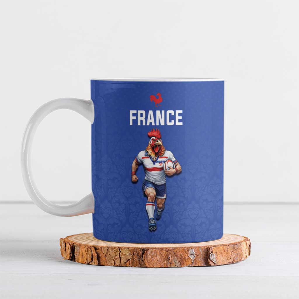 Custom Rugby France Ceramic Mug XV de France Gallic Rooster Mascot