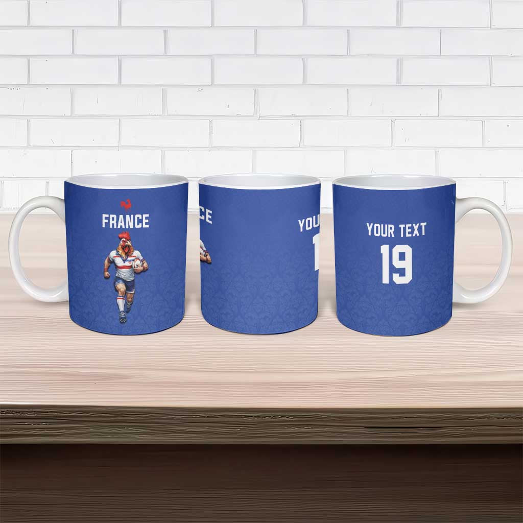 Custom Rugby France Ceramic Mug XV de France Gallic Rooster Mascot