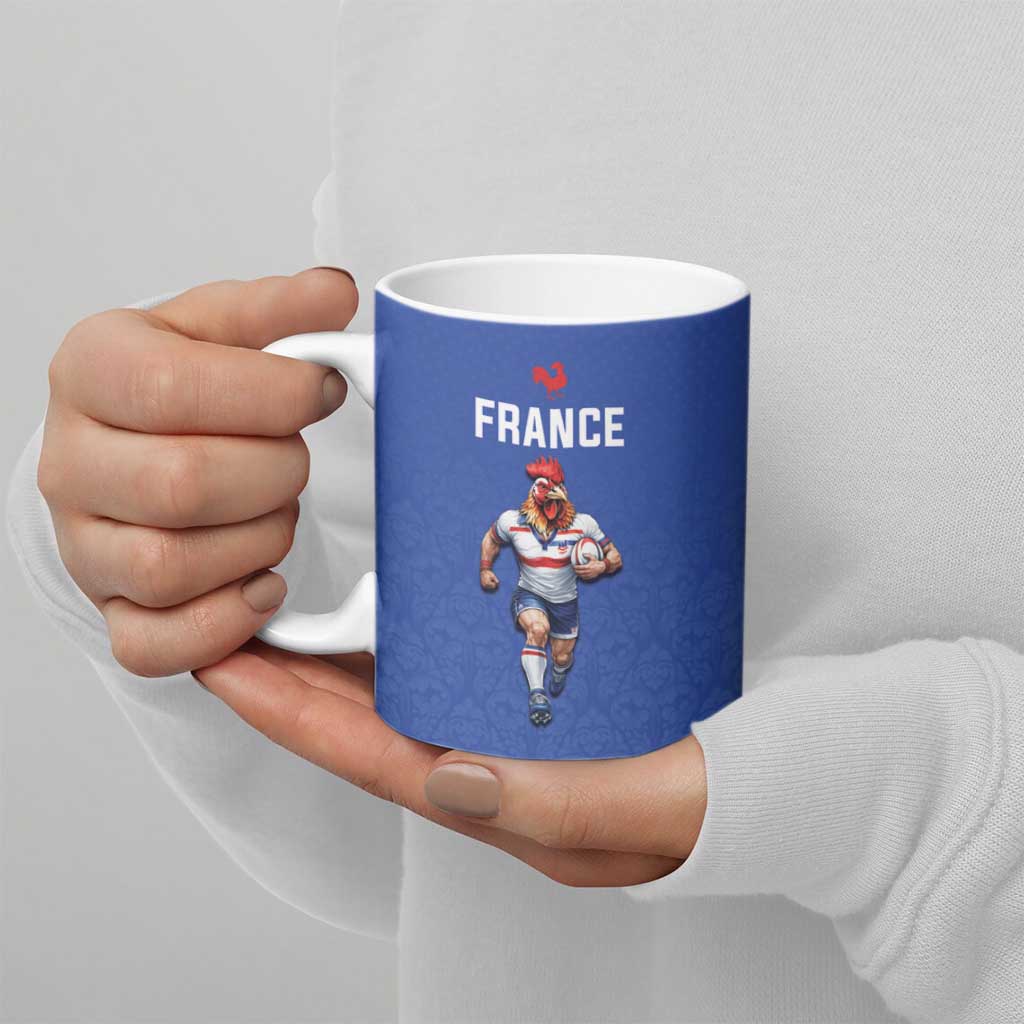 Custom Rugby France Ceramic Mug XV de France Gallic Rooster Mascot