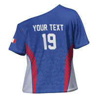 Custom Rugby France Cross Shoulder Shirt XV de France Gallic Rooster Mascot