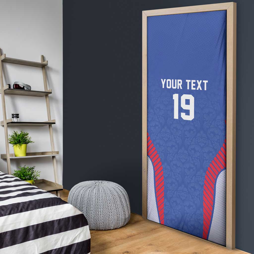 Custom Rugby France Door Cover XV de France Gallic Rooster Mascot