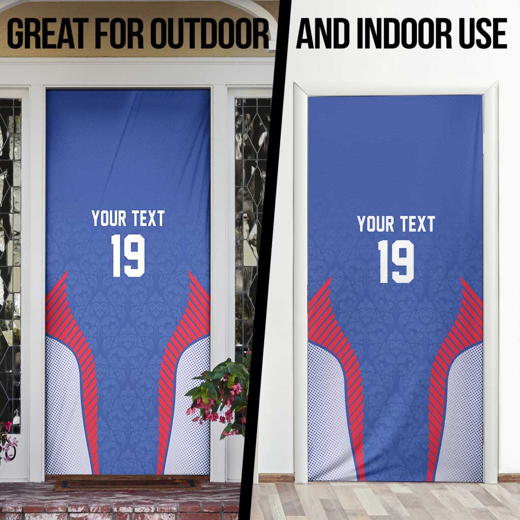 Custom Rugby France Door Cover XV de France Gallic Rooster Mascot