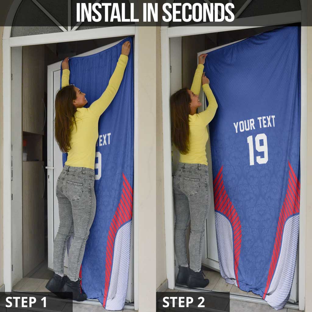 Custom Rugby France Door Cover XV de France Gallic Rooster Mascot