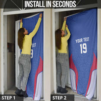 Custom Rugby France Door Cover XV de France Gallic Rooster Mascot