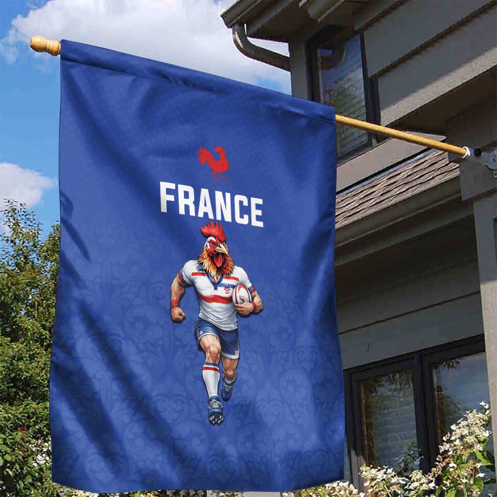 Rugby France Garden Flag XV de France Gallic Rooster Mascot