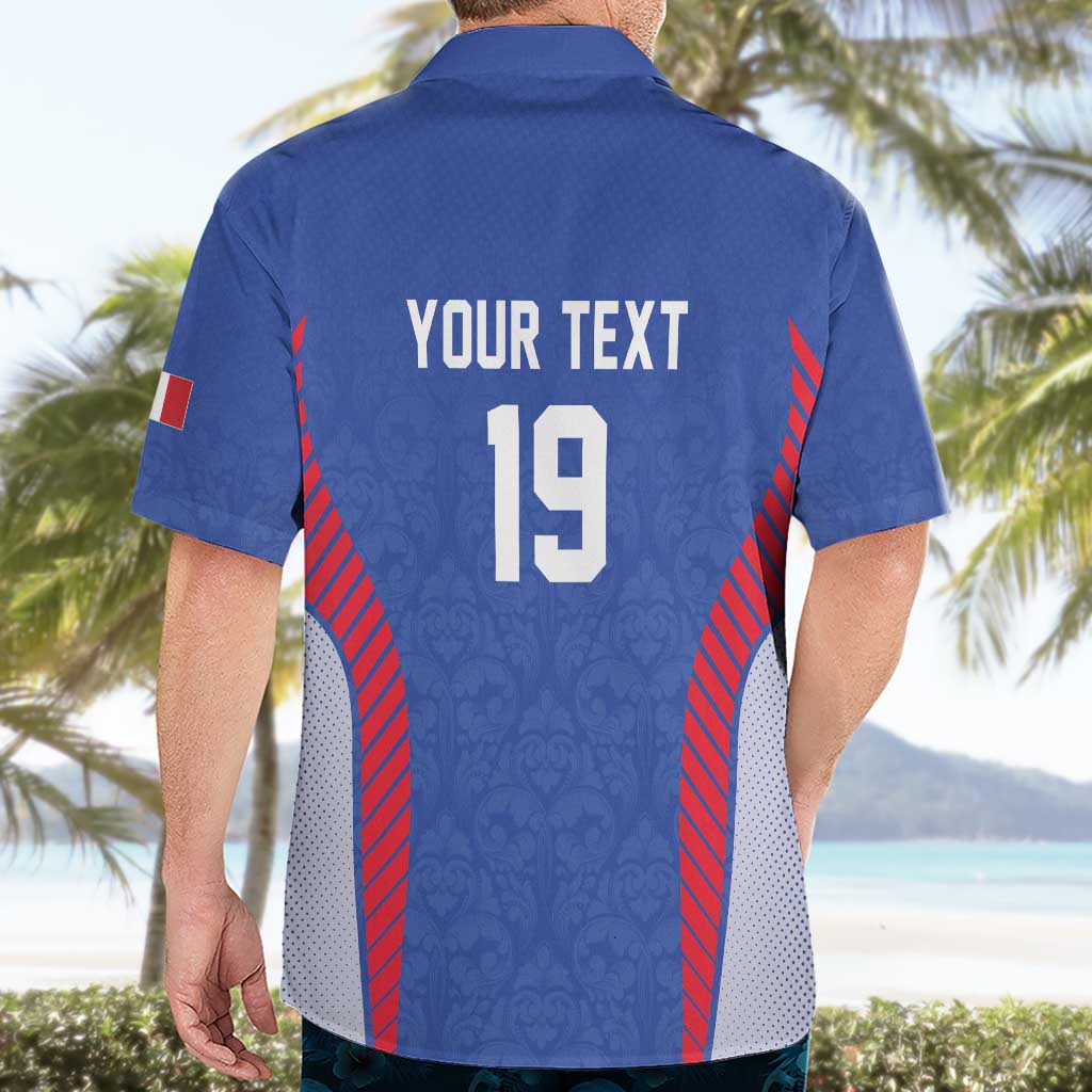 Custom Rugby France Hawaiian Shirt XV de France Gallic Rooster Mascot