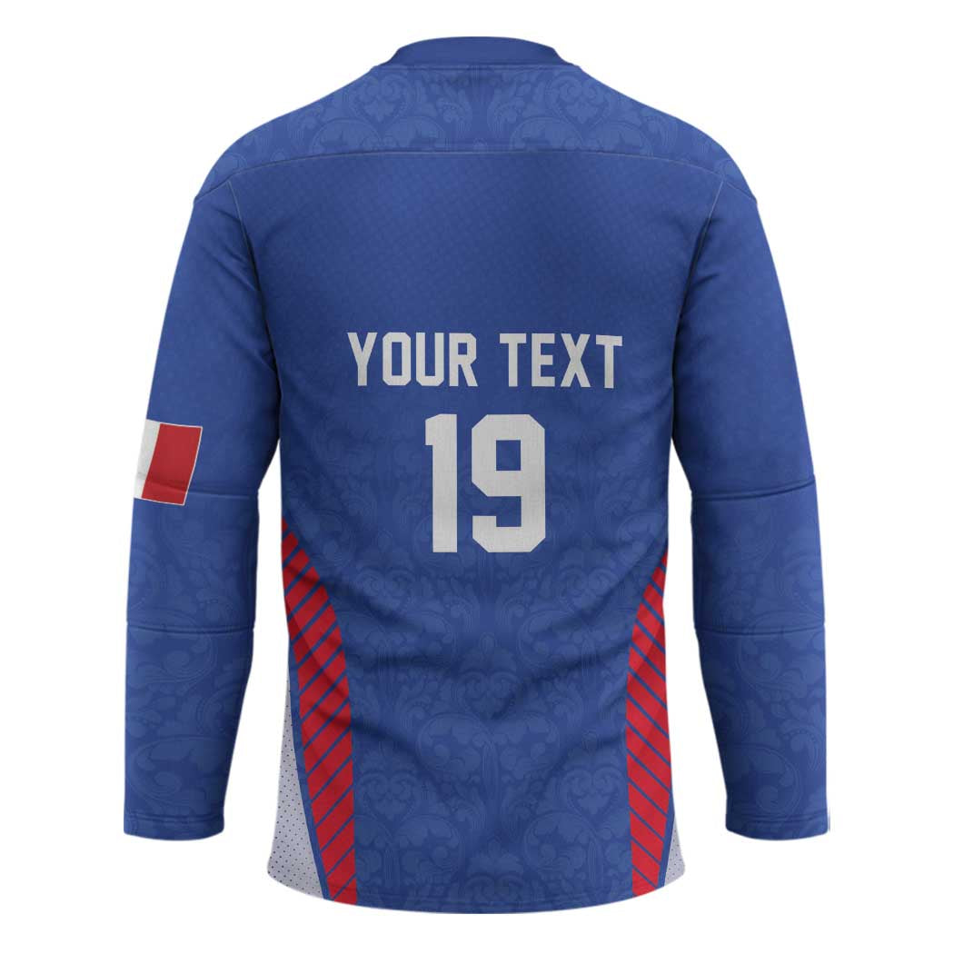 Custom Rugby France Hockey Jersey XV de France Gallic Rooster Mascot