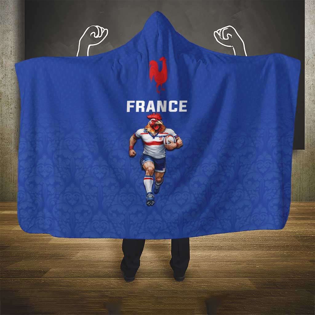 Rugby France Hooded Blanket XV de France Gallic Rooster Mascot