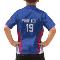 Custom Rugby France Kid Hawaiian Shirt XV de France Gallic Rooster Mascot
