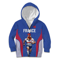 Custom Rugby France Kid Hoodie XV de France Gallic Rooster Mascot