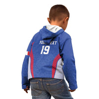 Custom Rugby France Kid Hoodie XV de France Gallic Rooster Mascot