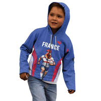 Custom Rugby France Kid Hoodie XV de France Gallic Rooster Mascot