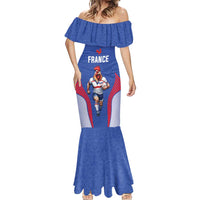 Custom Rugby France Mermaid Dress XV de France Gallic Rooster Mascot