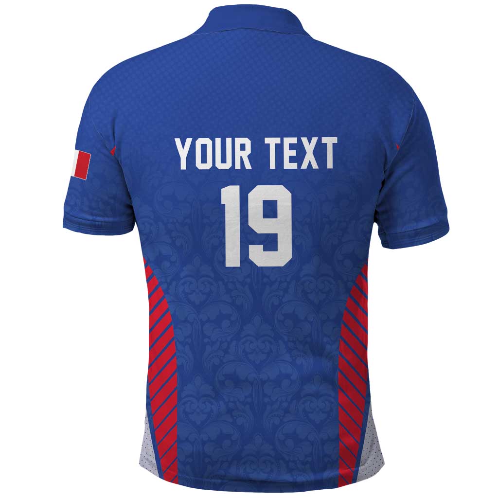 Custom Rugby France Polo Shirt XV de France Gallic Rooster Mascot