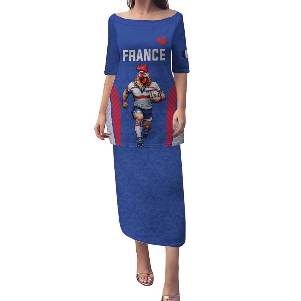 Custom Rugby France Puletasi XV de France Gallic Rooster Mascot