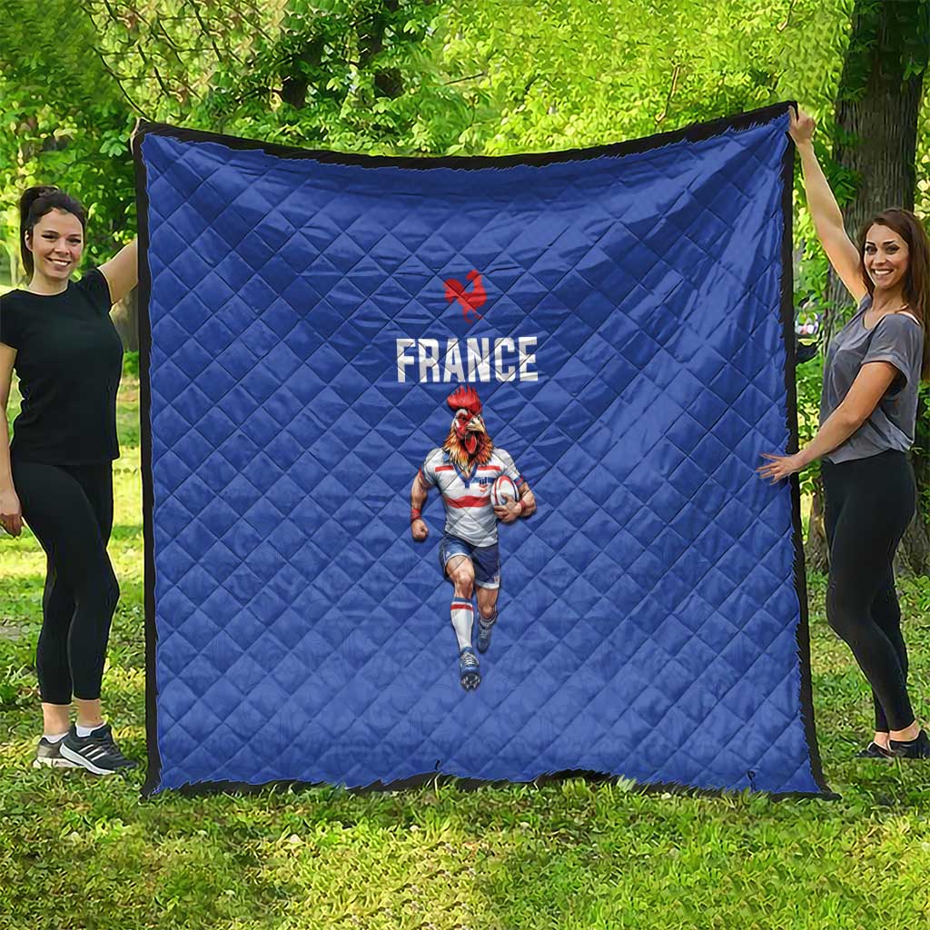 Rugby France Quilt XV de France Gallic Rooster Mascot