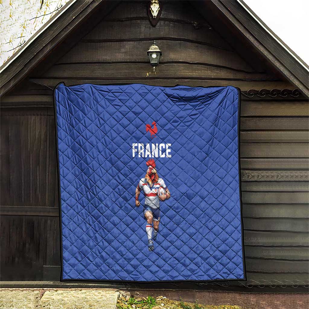 Rugby France Quilt XV de France Gallic Rooster Mascot