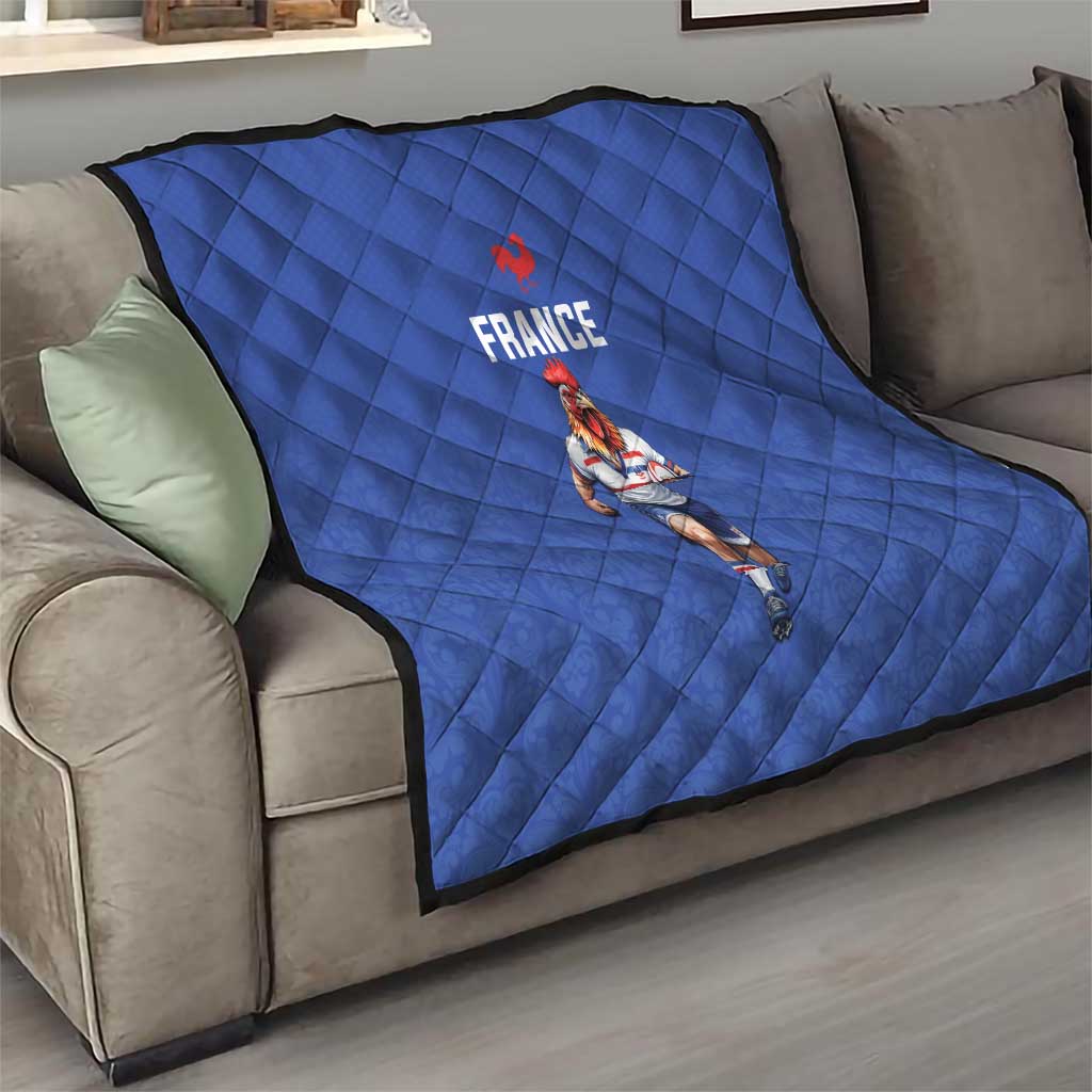 Rugby France Quilt XV de France Gallic Rooster Mascot