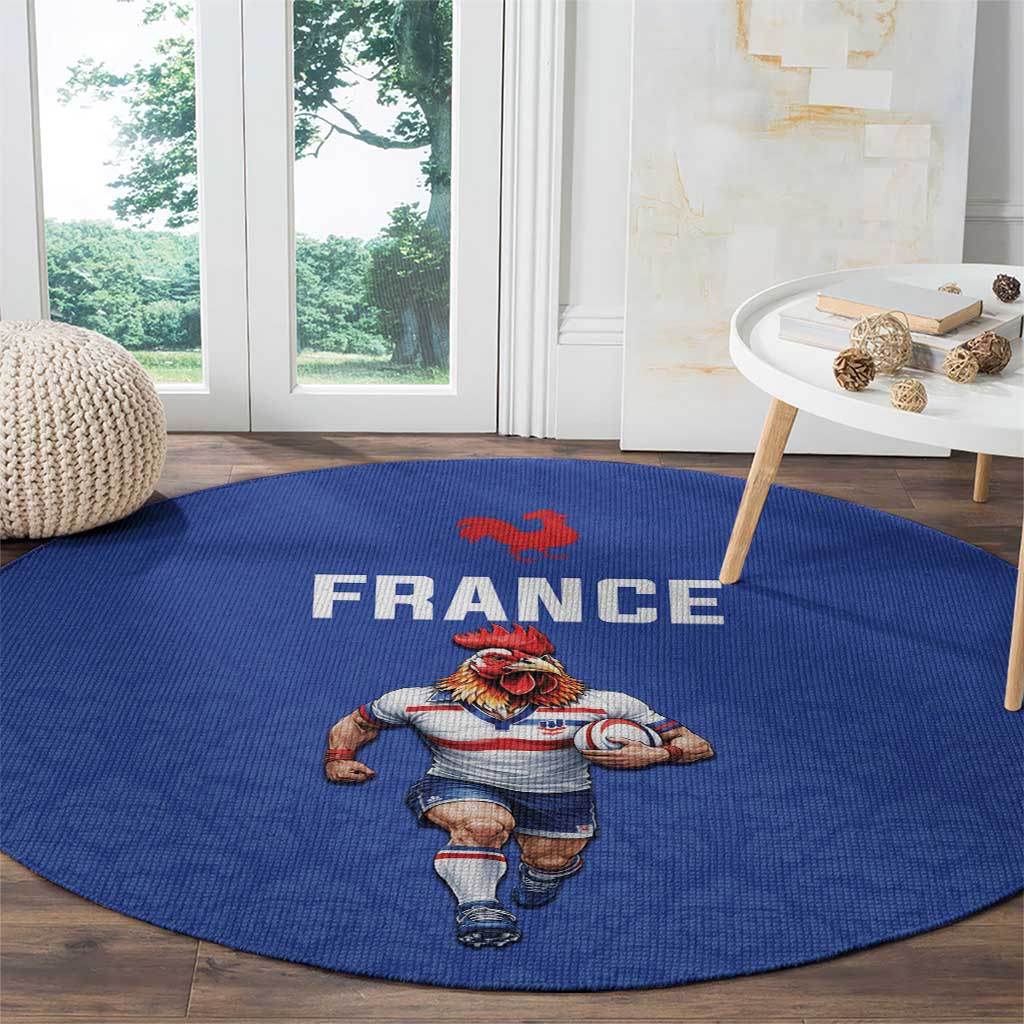 Rugby France Round Carpet XV de France Gallic Rooster Mascot