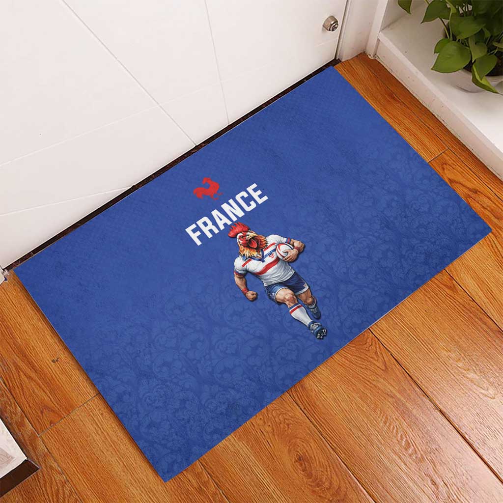 Rugby France Rubber Doormat XV de France Gallic Rooster Mascot