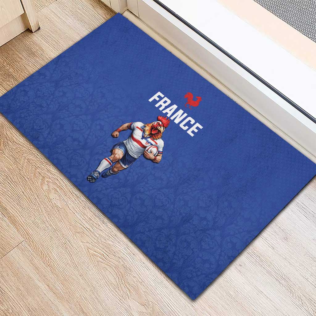 Rugby France Rubber Doormat XV de France Gallic Rooster Mascot