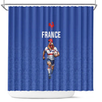 Rugby France Shower Curtain XV de France Gallic Rooster Mascot