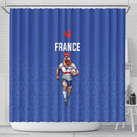 Rugby France Shower Curtain XV de France Gallic Rooster Mascot
