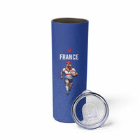 Custom Rugby France Skinny Tumbler XV de France Gallic Rooster Mascot