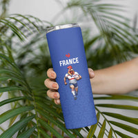Custom Rugby France Skinny Tumbler XV de France Gallic Rooster Mascot