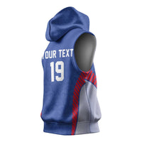 Custom Rugby France Sleeveless Hoodie XV de France Gallic Rooster Mascot