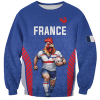 Custom Rugby France Sweatshirt XV de France Gallic Rooster Mascot