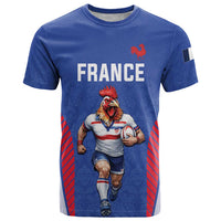 Custom Rugby France T Shirt XV de France Gallic Rooster Mascot