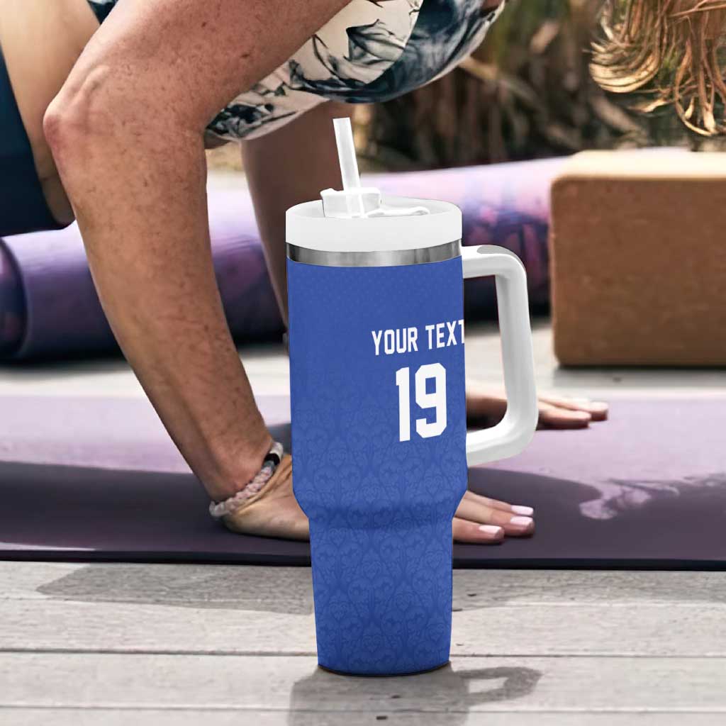 Custom Rugby France Tumbler With Handle XV de France Gallic Rooster Mascot