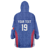Custom Rugby France Wearable Blanket Hoodie XV de France Gallic Rooster Mascot