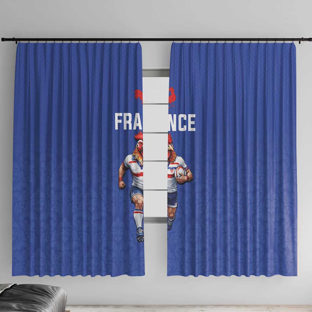 Rugby France Window Curtain XV de France Gallic Rooster Mascot