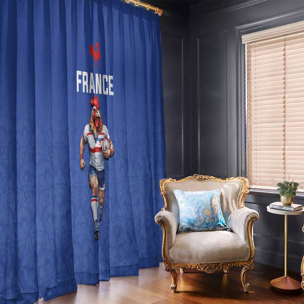 Rugby France Window Curtain XV de France Gallic Rooster Mascot