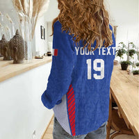 Custom Rugby France Women Casual Shirt XV de France Gallic Rooster Mascot