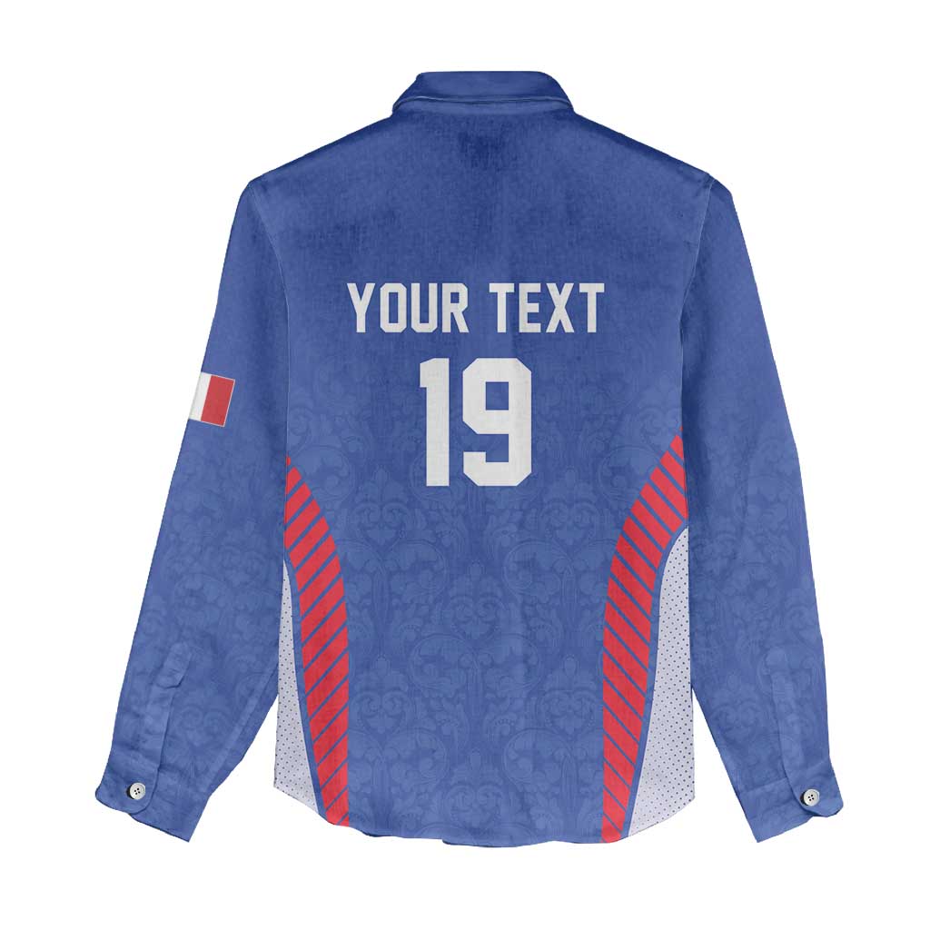 Custom Rugby France Women Casual Shirt XV de France Gallic Rooster Mascot