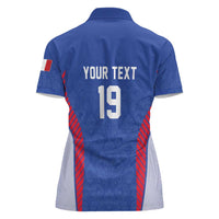 Custom Rugby France Women Polo Shirt XV de France Gallic Rooster Mascot