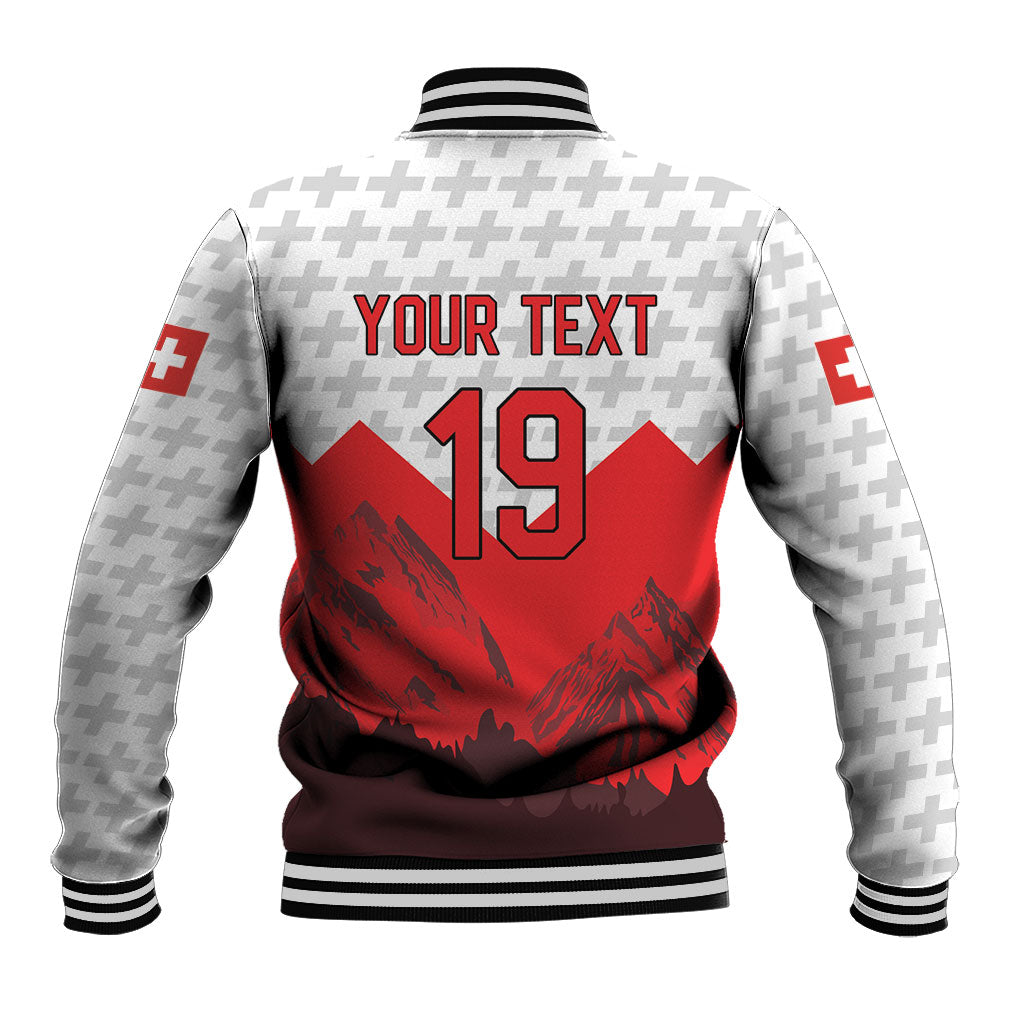 Switzerland Ice Hockey Custom Baseball Jacket Swiss Shield Alps Art