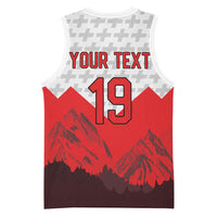 Switzerland Ice Hockey Custom Basketball Jersey Swiss Shield Alps Art