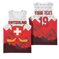 Switzerland Ice Hockey Custom Basketball Jersey Swiss Shield Alps Art