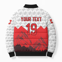 Switzerland Ice Hockey Custom Bomber Puffer Jacket Swiss Shield Alps Art