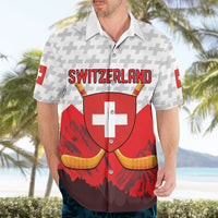 Switzerland Ice Hockey Custom Hawaiian Shirt Swiss Shield Alps Art