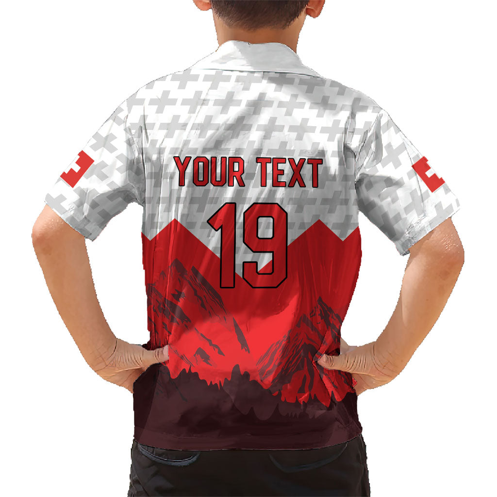 Switzerland Ice Hockey Custom Hawaiian Shirt Swiss Shield Alps Art