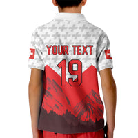Switzerland Ice Hockey Custom Kid Polo Shirt Swiss Shield Alps Art